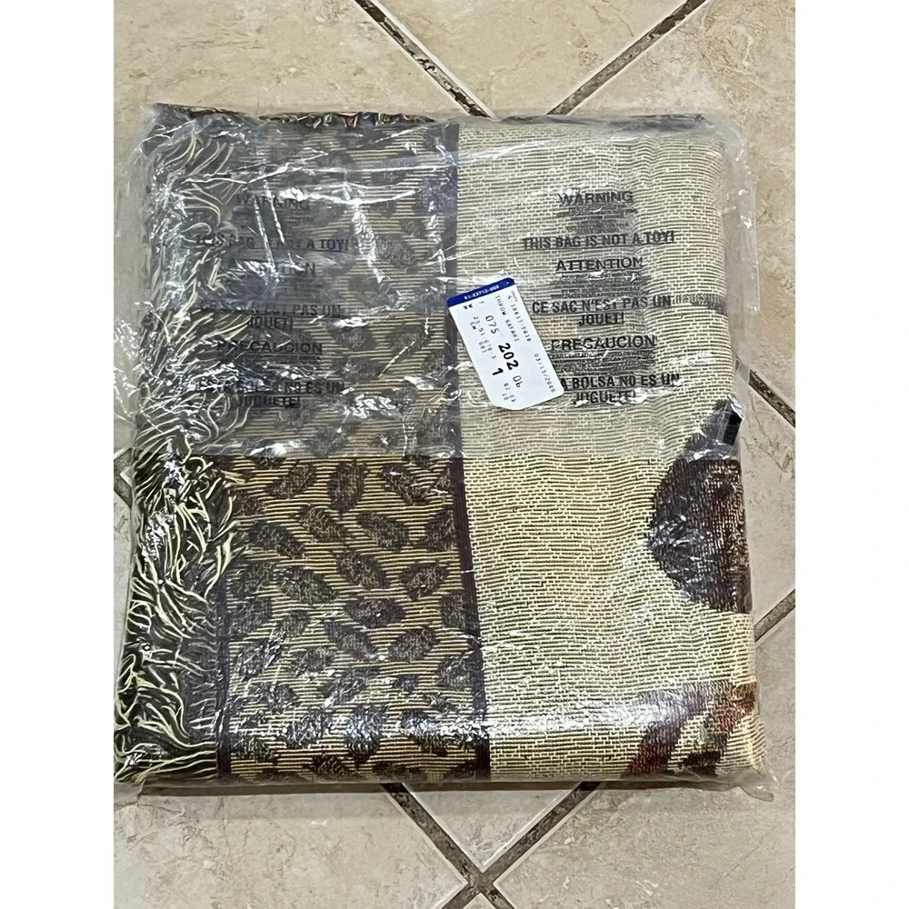 VTG  American Weavers Safari Tapestry Throw Blanket 60